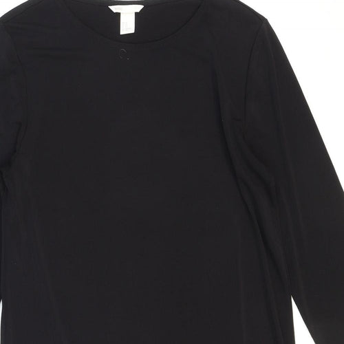 H&M Womens Black Polyester Shift Size XS Boat Neck Pullover