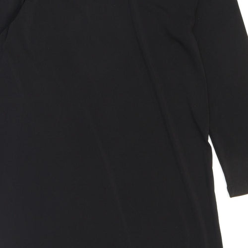 H&M Womens Black Polyester Shift Size XS Boat Neck Pullover