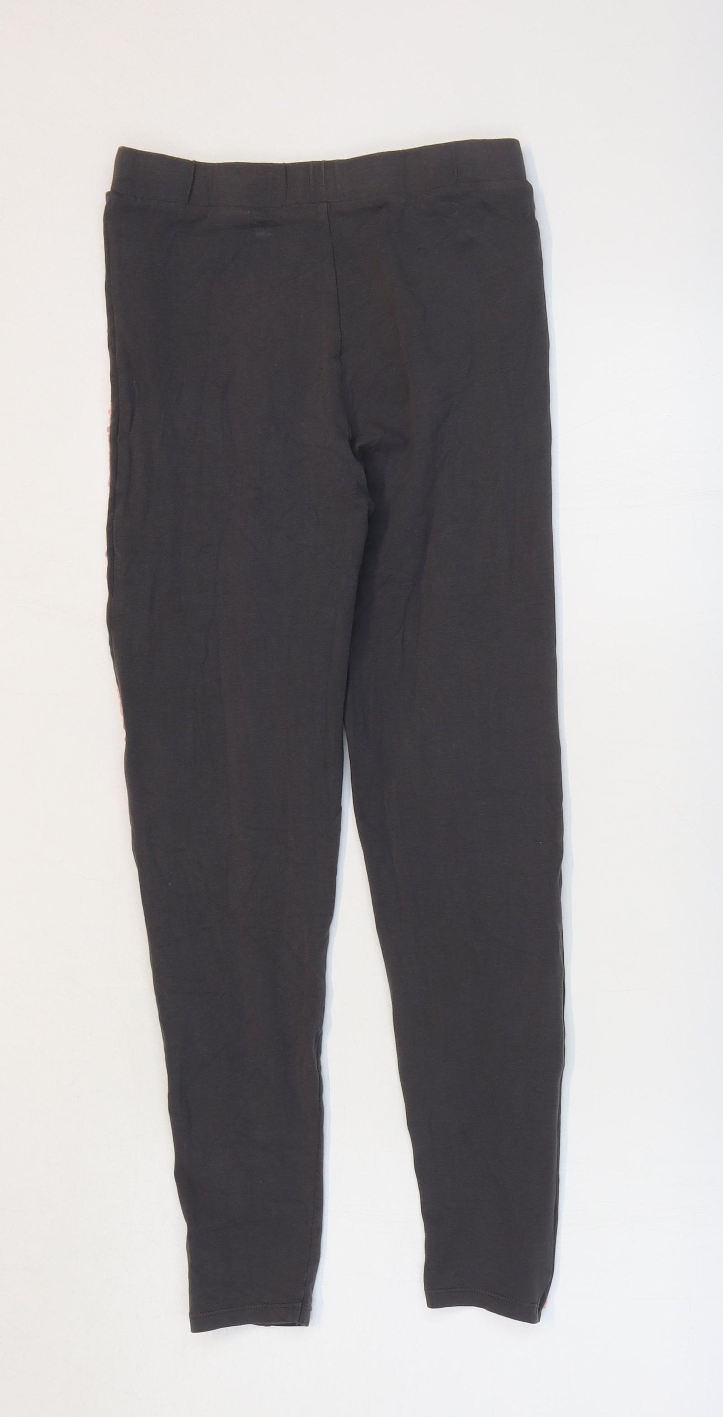 Nutmeg Girls Grey Striped Cotton Jogger Trousers Size 11-12 Years Regular