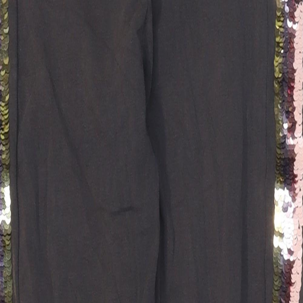 Nutmeg Girls Grey Striped Cotton Jogger Trousers Size 11-12 Years Regular