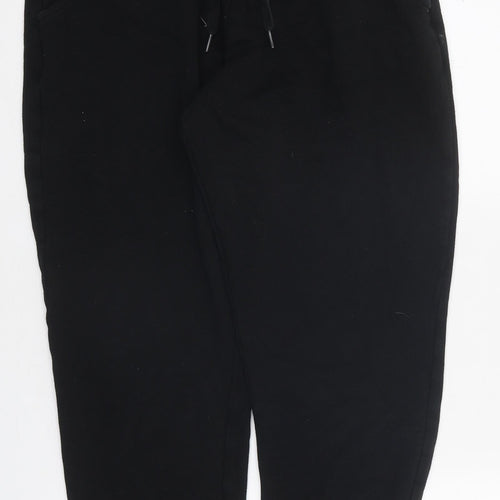 New Look Womens Black Cotton Jogger Trousers Size M L25 in Regular Drawstring