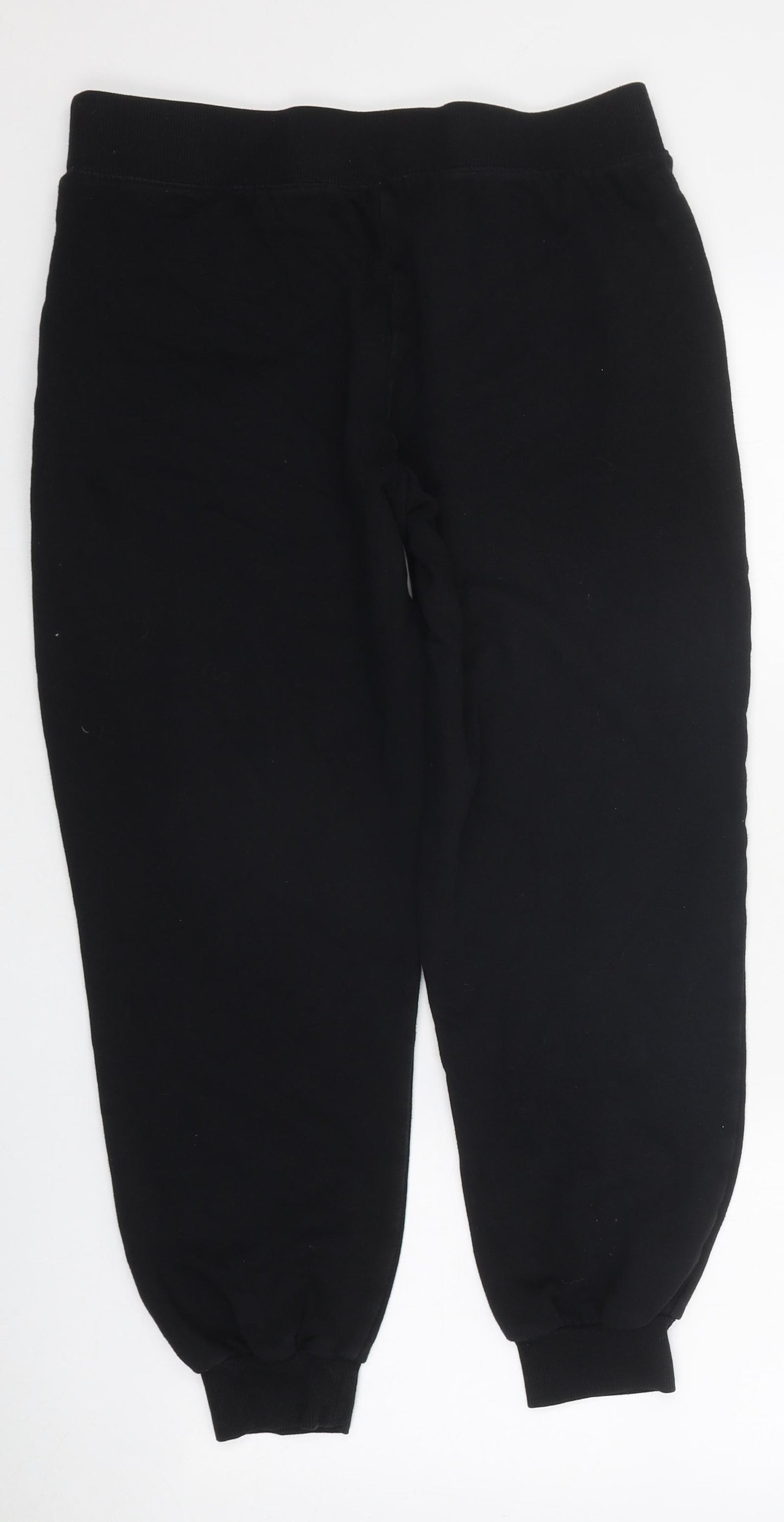 New Look Womens Black Cotton Jogger Trousers Size M L25 in Regular Drawstring