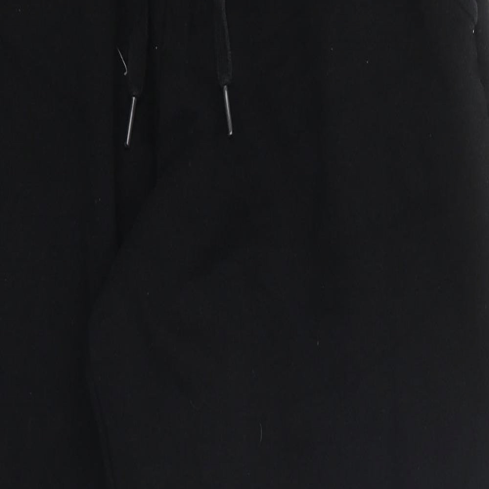 New Look Womens Black Cotton Jogger Trousers Size M L25 in Regular Drawstring