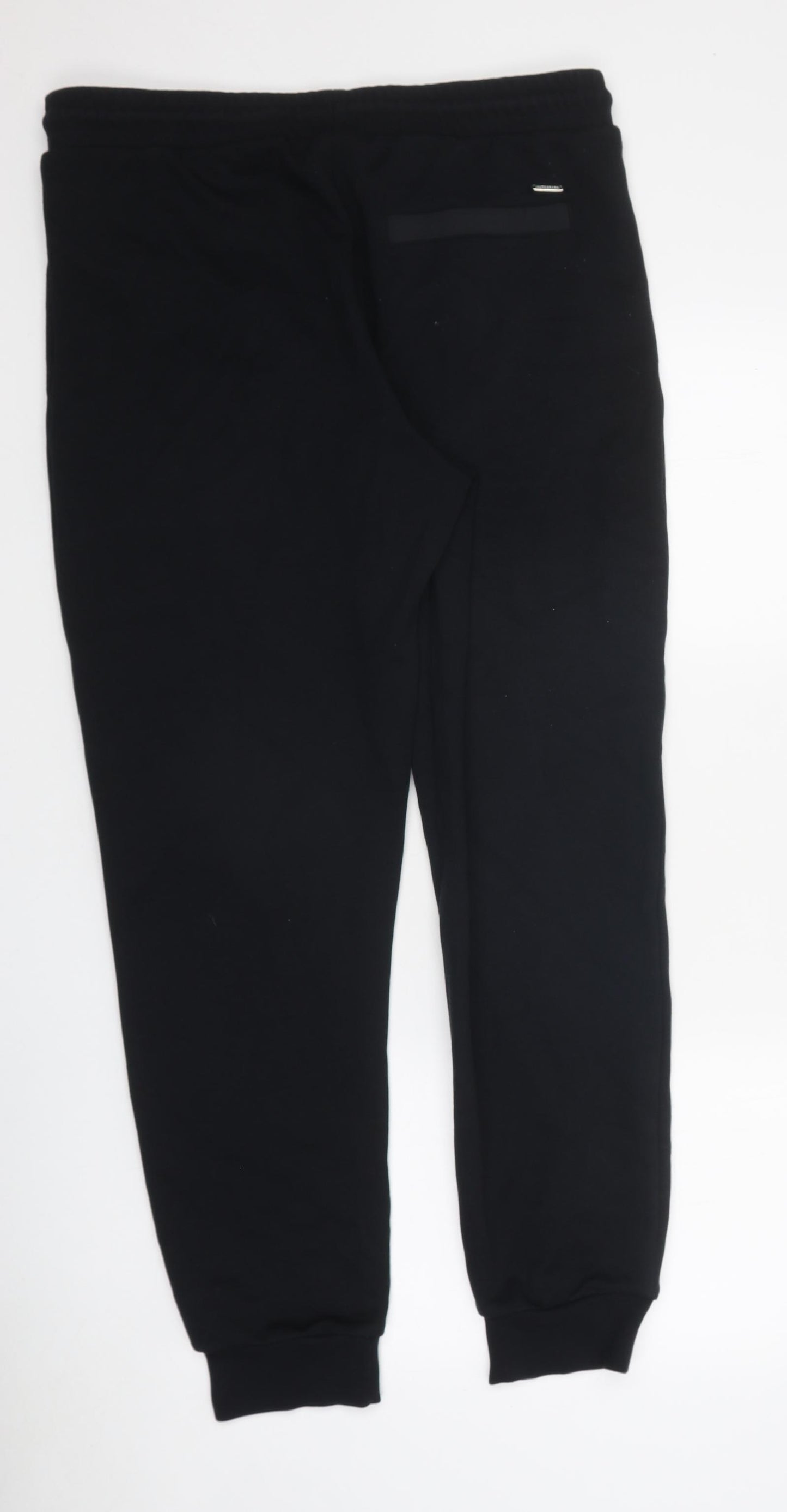 Autograph Womens Black Cotton Jogger Trousers Size M L30 in Regular Drawstring