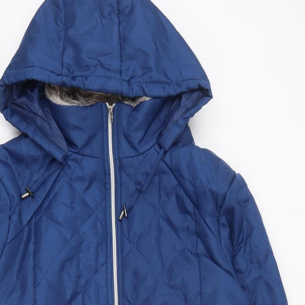 Anne De Lancay Mens Blue Rain Coat Coat Size L Zip