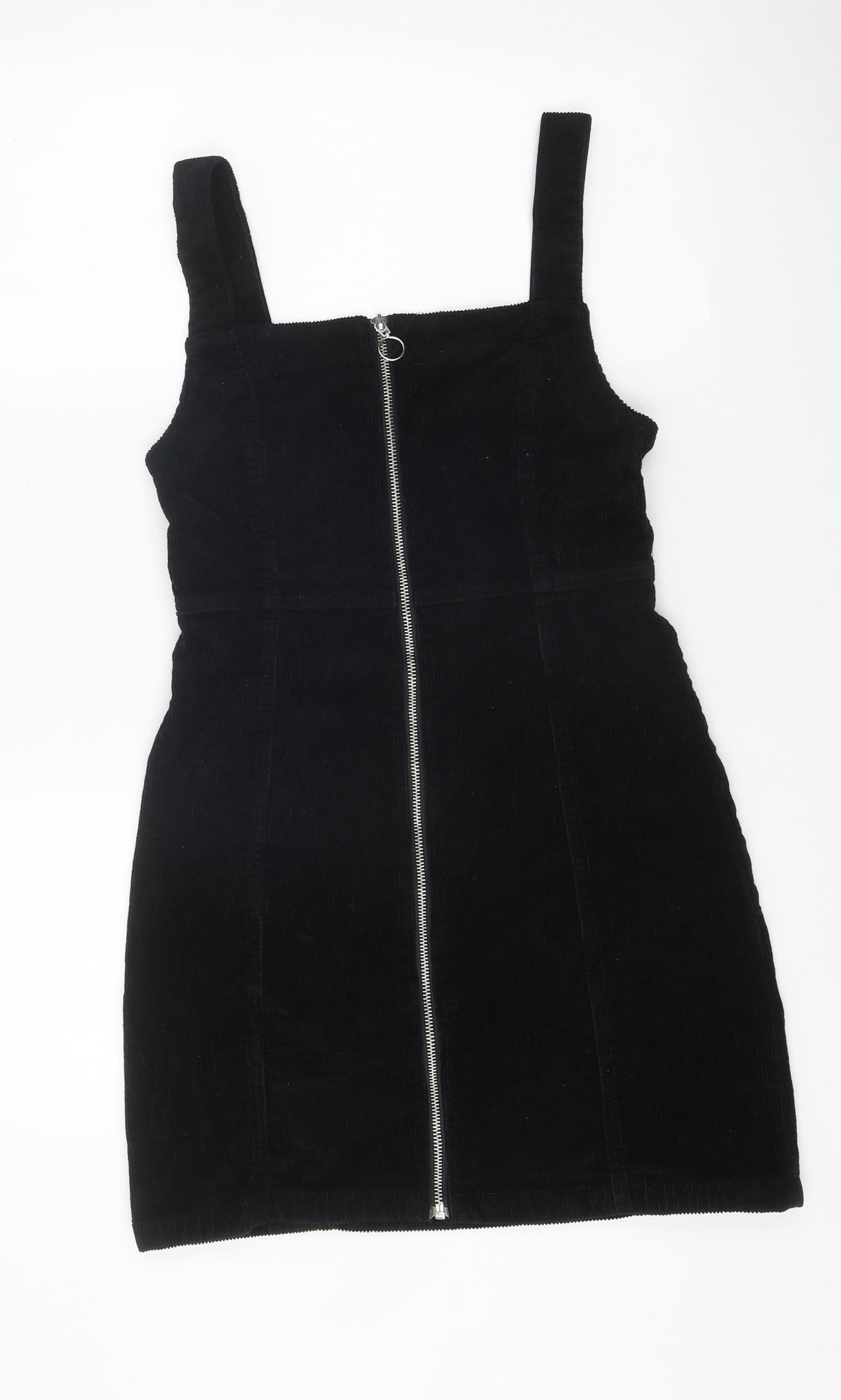 Primark Womens Black Cotton A-Line Size 8 Square Neck Zip