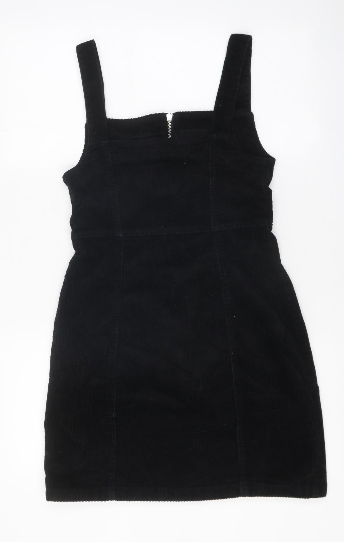 Primark Womens Black Cotton A-Line Size 8 Square Neck Zip