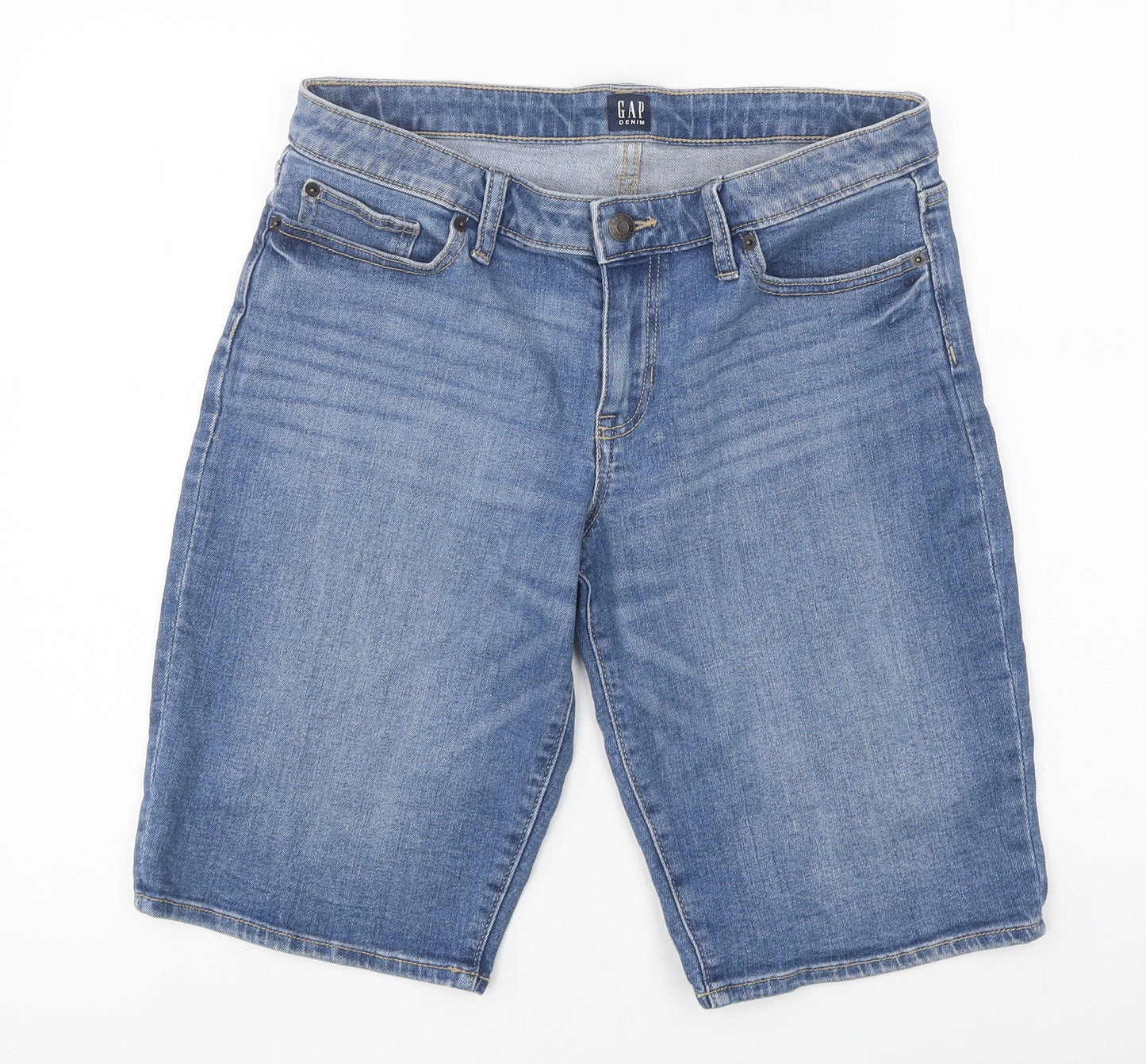 Gap Mens Blue Cotton Chino Shorts Size 32 in L10 in Regular Zip