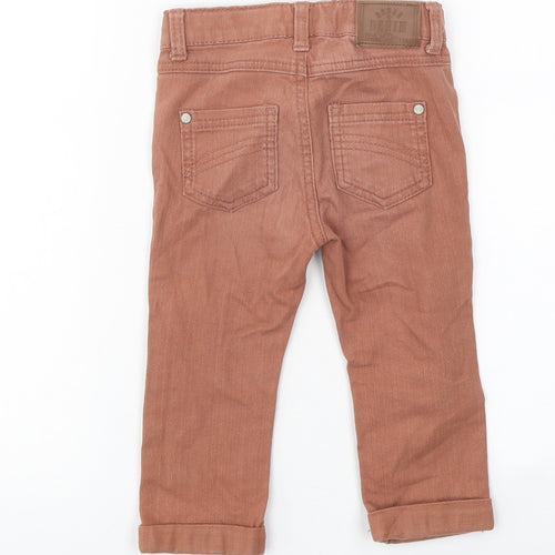 Urban Baby Brown 100% Cotton Capri Jeans Size 12-18 Months Zip