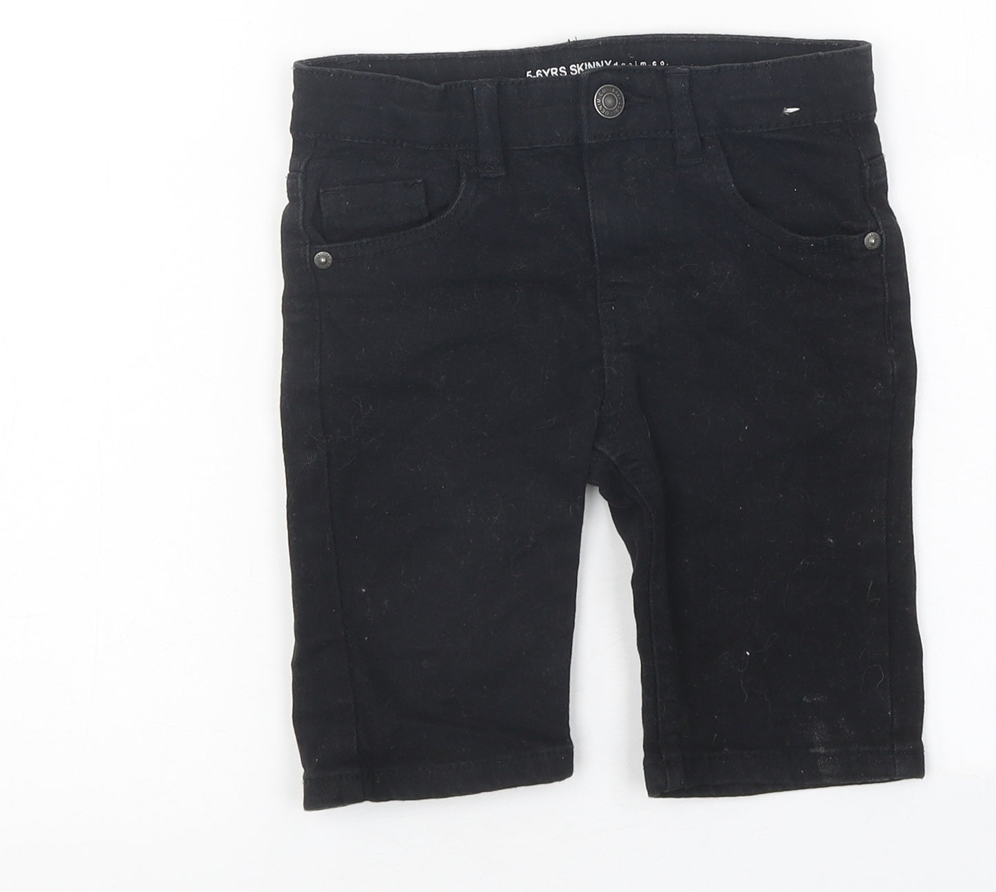 Primark Boys Black 100% Cotton Chino Shorts Size 5-6 Years Regular Zip