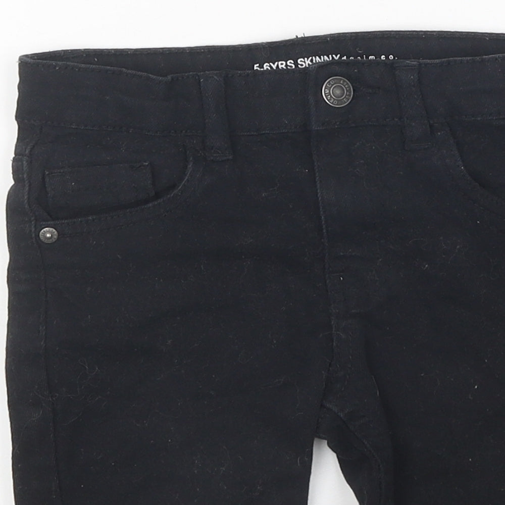 Primark Boys Black 100% Cotton Chino Shorts Size 5-6 Years Regular Zip