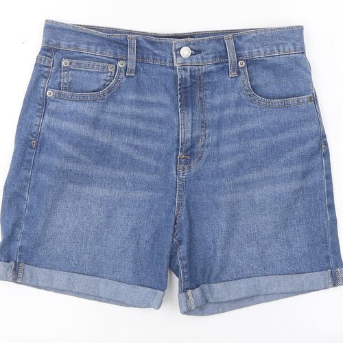 Gap Mens Blue Cotton Biker Shorts Size 28 in L10 in Regular Zip