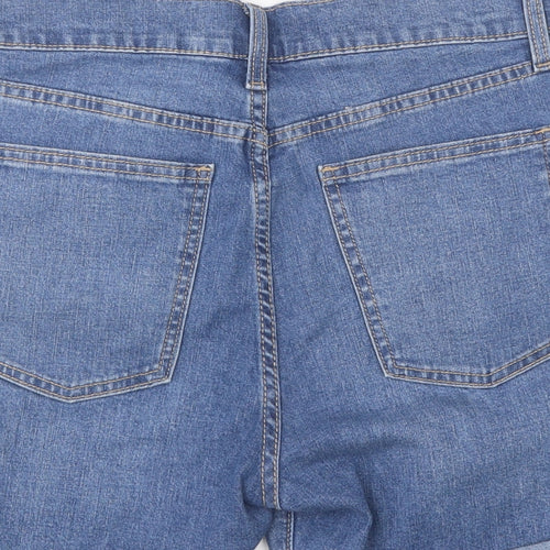 Gap Mens Blue Cotton Biker Shorts Size 28 in L10 in Regular Zip