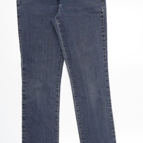 Pure Womens Blue 100% Cotton Straight Jeans Size 8 L30 in Regular Zip