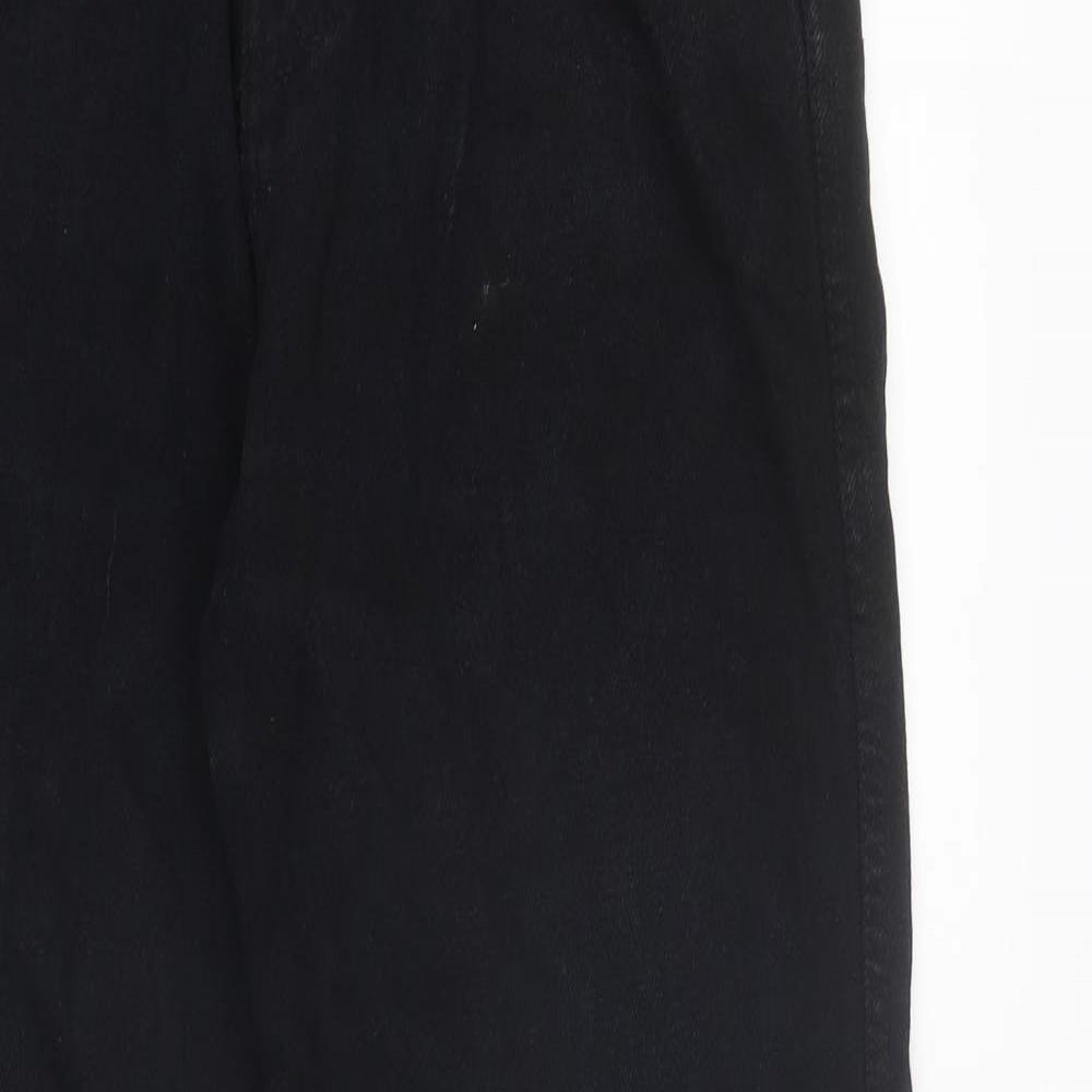 Aztec Mens Black Cotton Straight Jeans Size 32 in L31 in Regular Zip