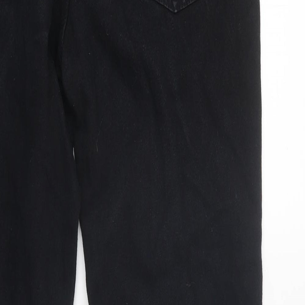 Aztec Mens Black Cotton Straight Jeans Size 32 in L31 in Regular Zip