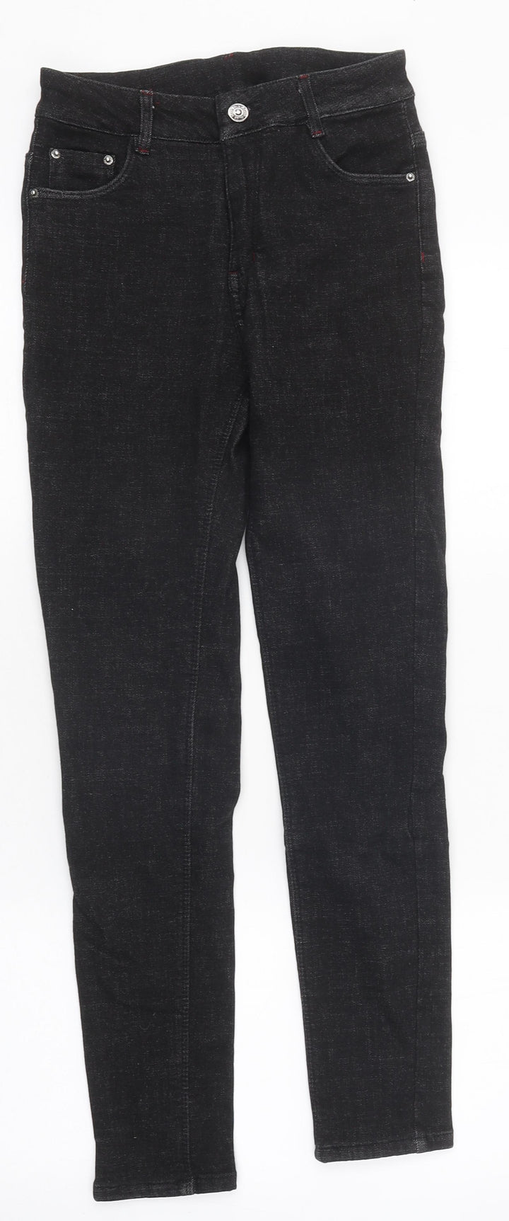 Preworn Womens Black 100% Cotton Skinny Jeans Size 26 in L28 in Regular Zip