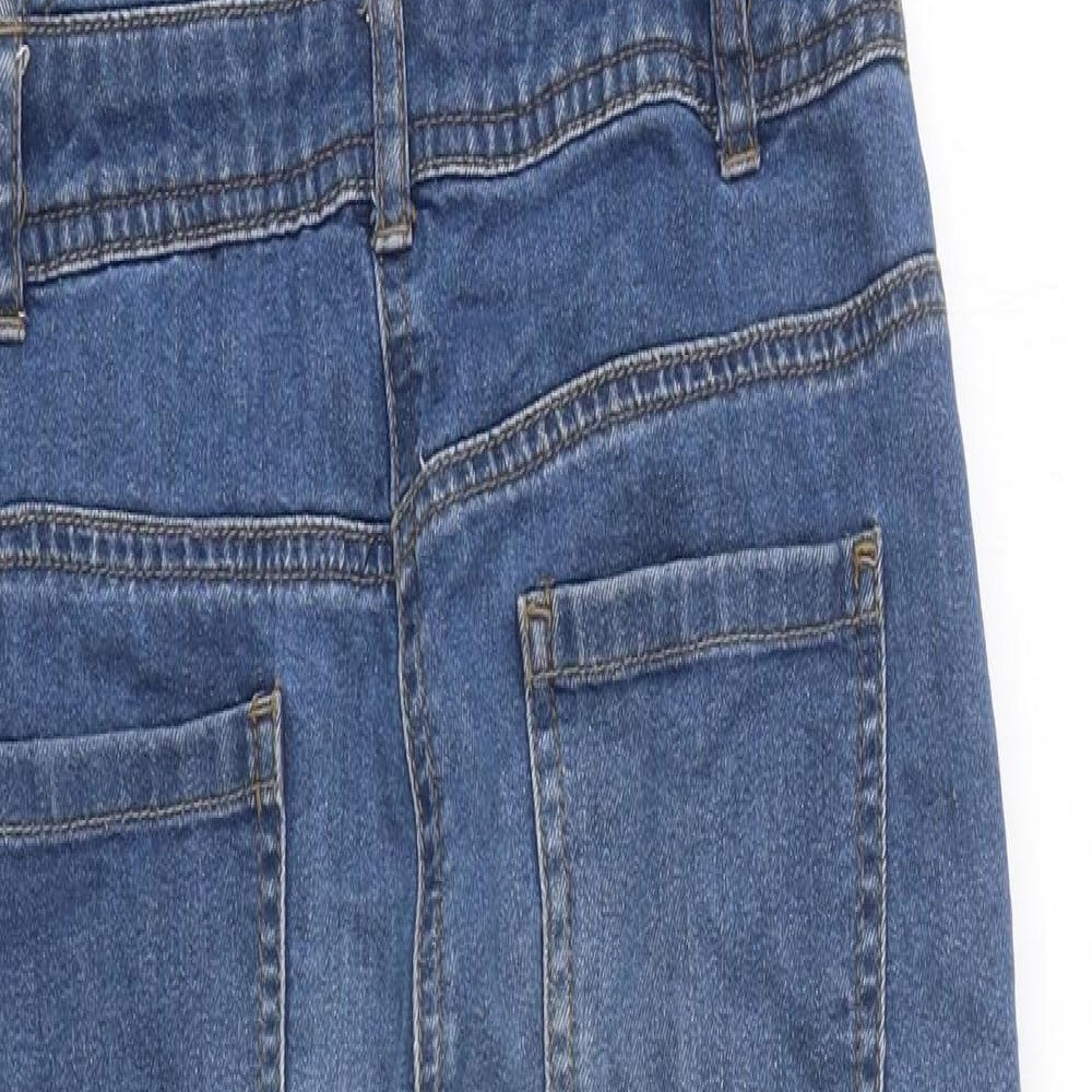 George Girls Blue 100% Cotton Dungaree One-Piece Size 11-12 Years Hook & Eye