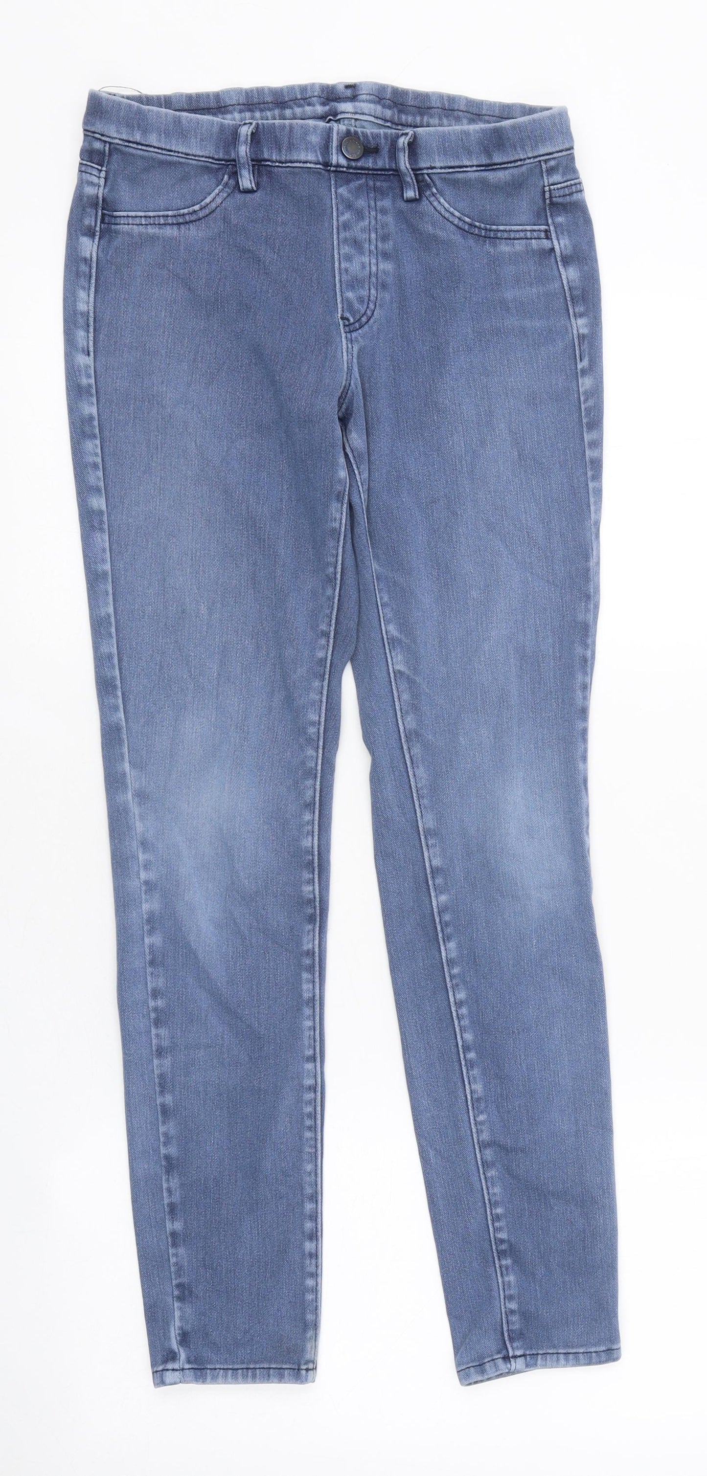 Preworn Womens Blue 100% Cotton Jegging Jeans Size 4 L27 in Regular Button