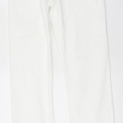Marks and Spencer Womens White 100% Cotton Skinny Jeans Size 10 L31 in Regular Zip