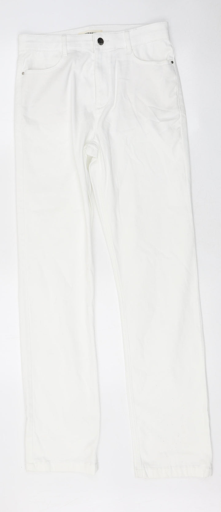 Marks and Spencer Womens White 100% Cotton Skinny Jeans Size 10 L31 in Regular Zip