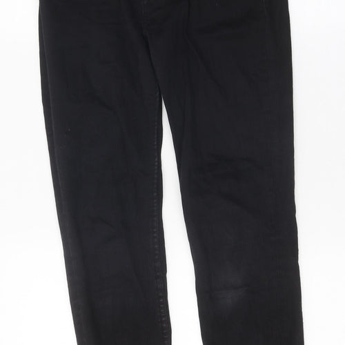 Zara Womens Black 100% Cotton Skinny Jeans Size 8 L25 in Regular Zip