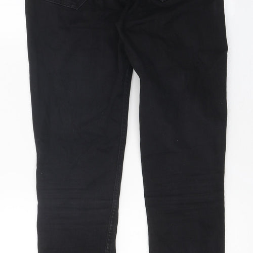 Zara Womens Black 100% Cotton Skinny Jeans Size 8 L25 in Regular Zip