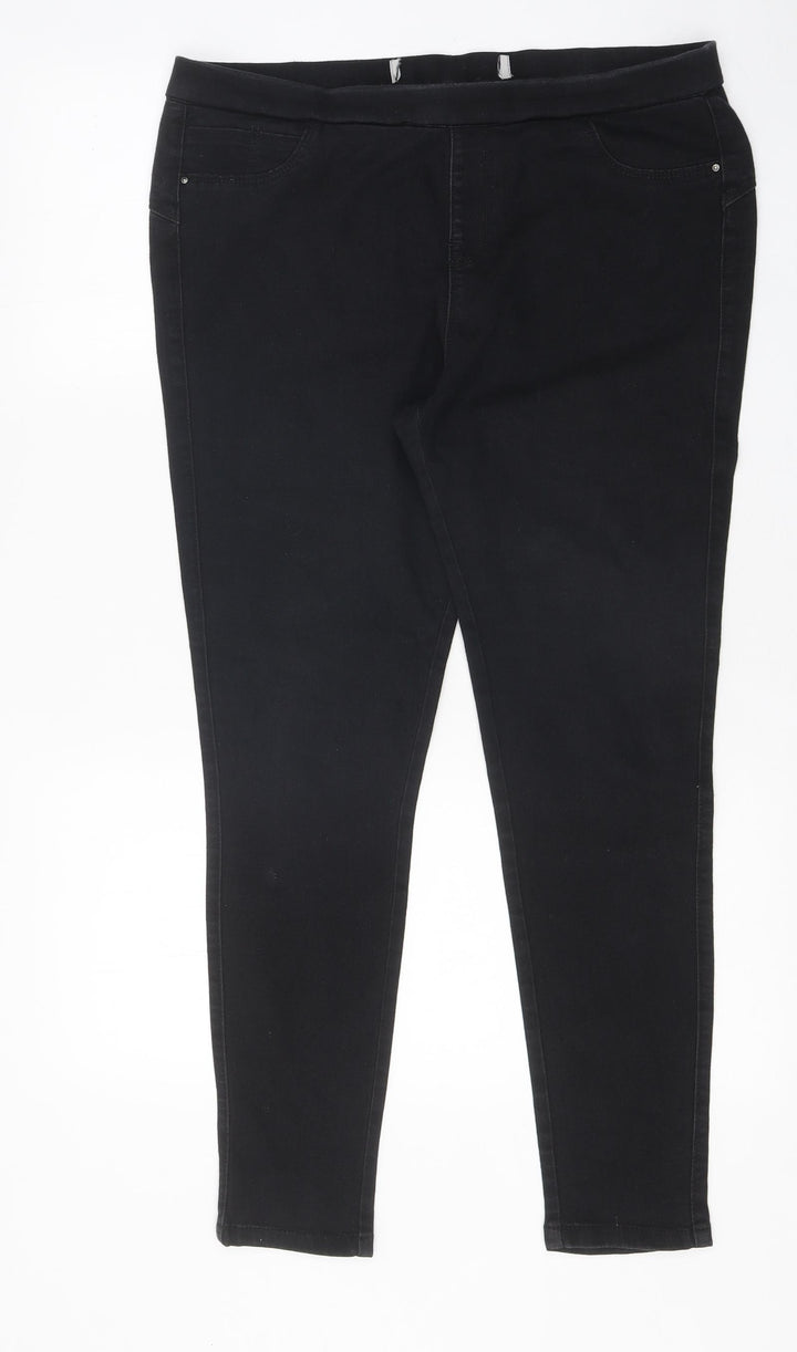 Preworn Womens Black 100% Cotton Jegging Jeans Size 36 in L25 in Regular