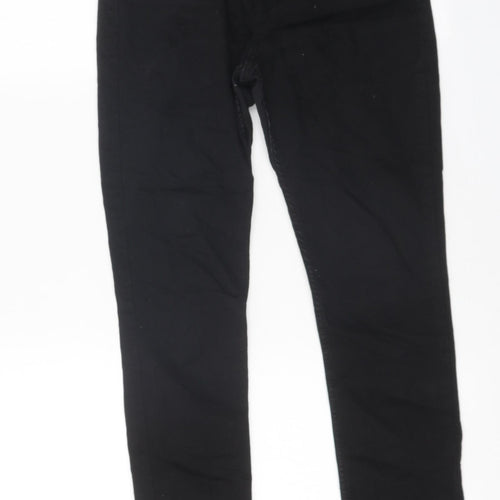 H&M Womens Black Acetate Skinny Jeans Size 12 L25 in Regular Zip