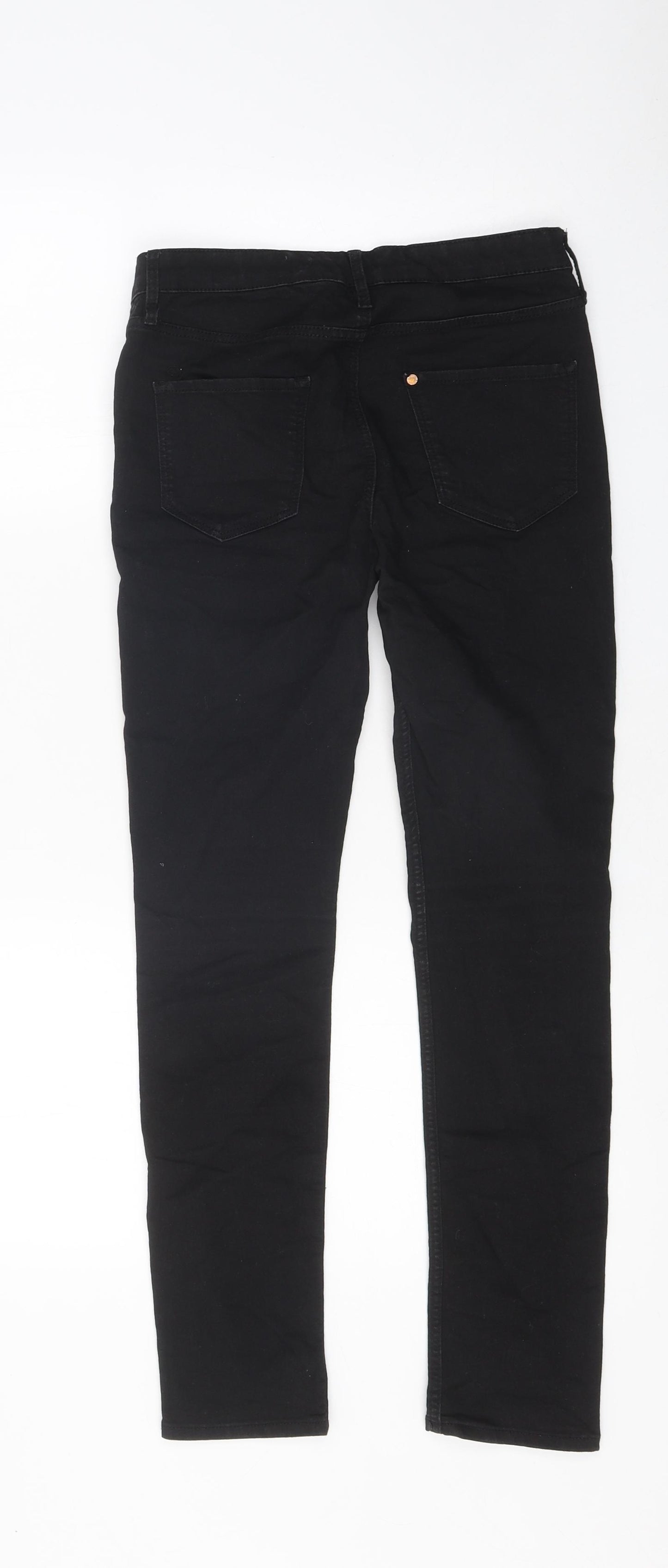 H&M Womens Black Acetate Skinny Jeans Size 12 L25 in Regular Zip