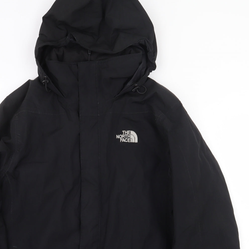 The North Face Mens Black Rain Coat Coat Size S Zip