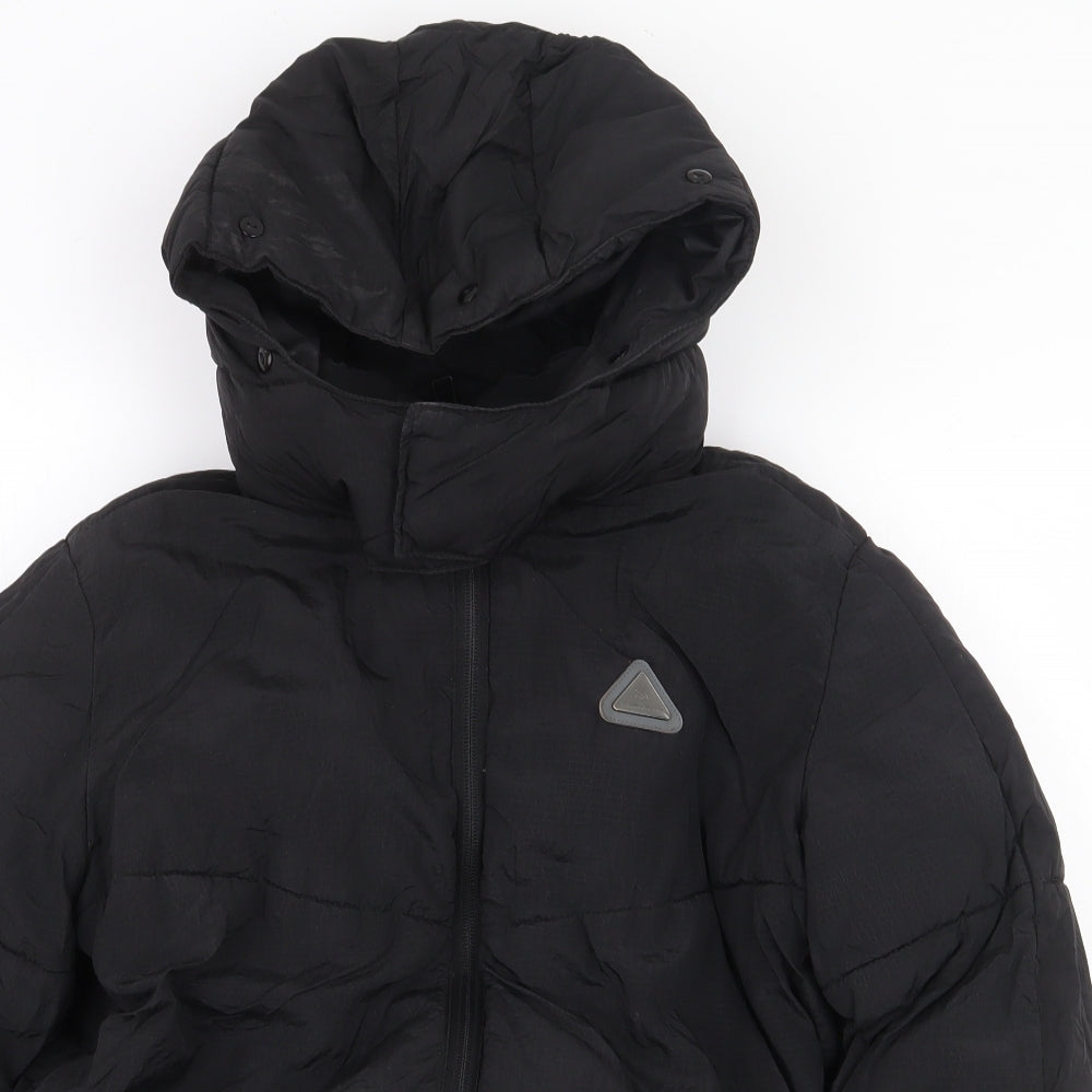 River Island Boys Black Puffer Jacket Coat Size 9-10 Years Zip