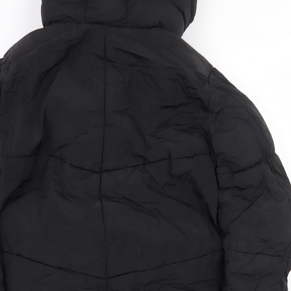 River Island Boys Black Puffer Jacket Coat Size 9-10 Years Zip
