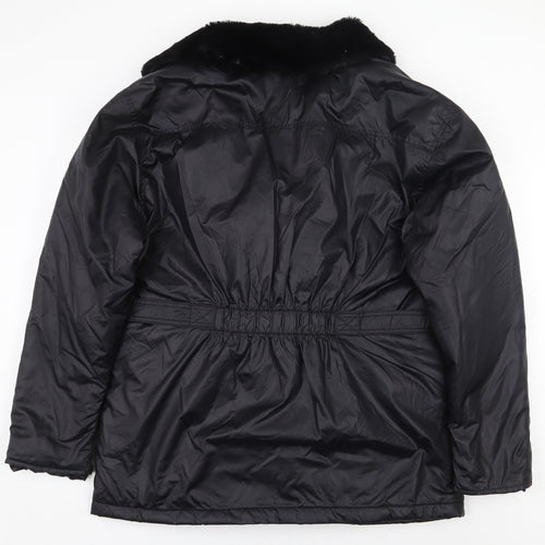 Essentials Womens Black Puffer Jacket Coat Size L Zip
