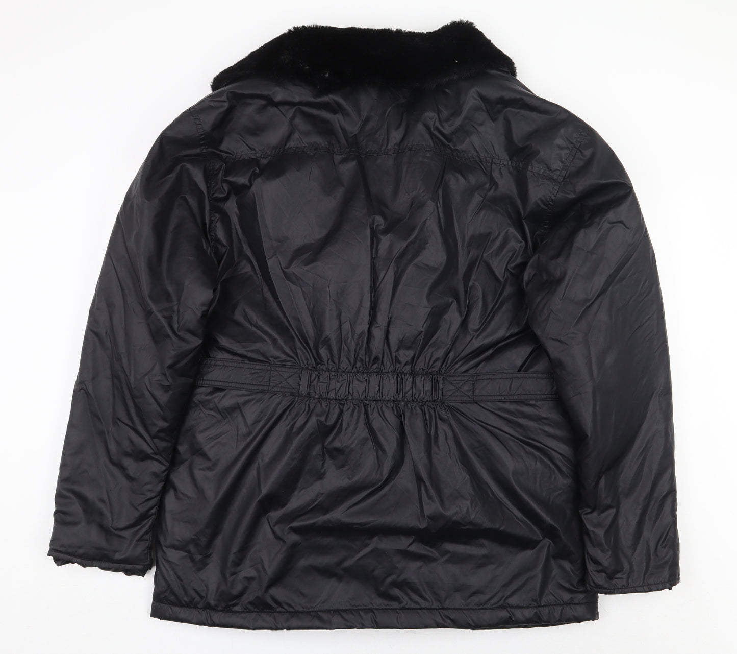 Essentials Womens Black Puffer Jacket Coat Size L Zip