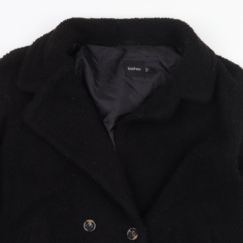 Boohoo Womens Black Jacket Size 12 Button