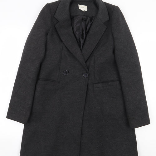 Warehouse Womens Grey Pea Coat Coat Size 6 Button