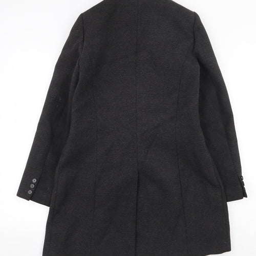 Warehouse Womens Grey Pea Coat Coat Size 6 Button