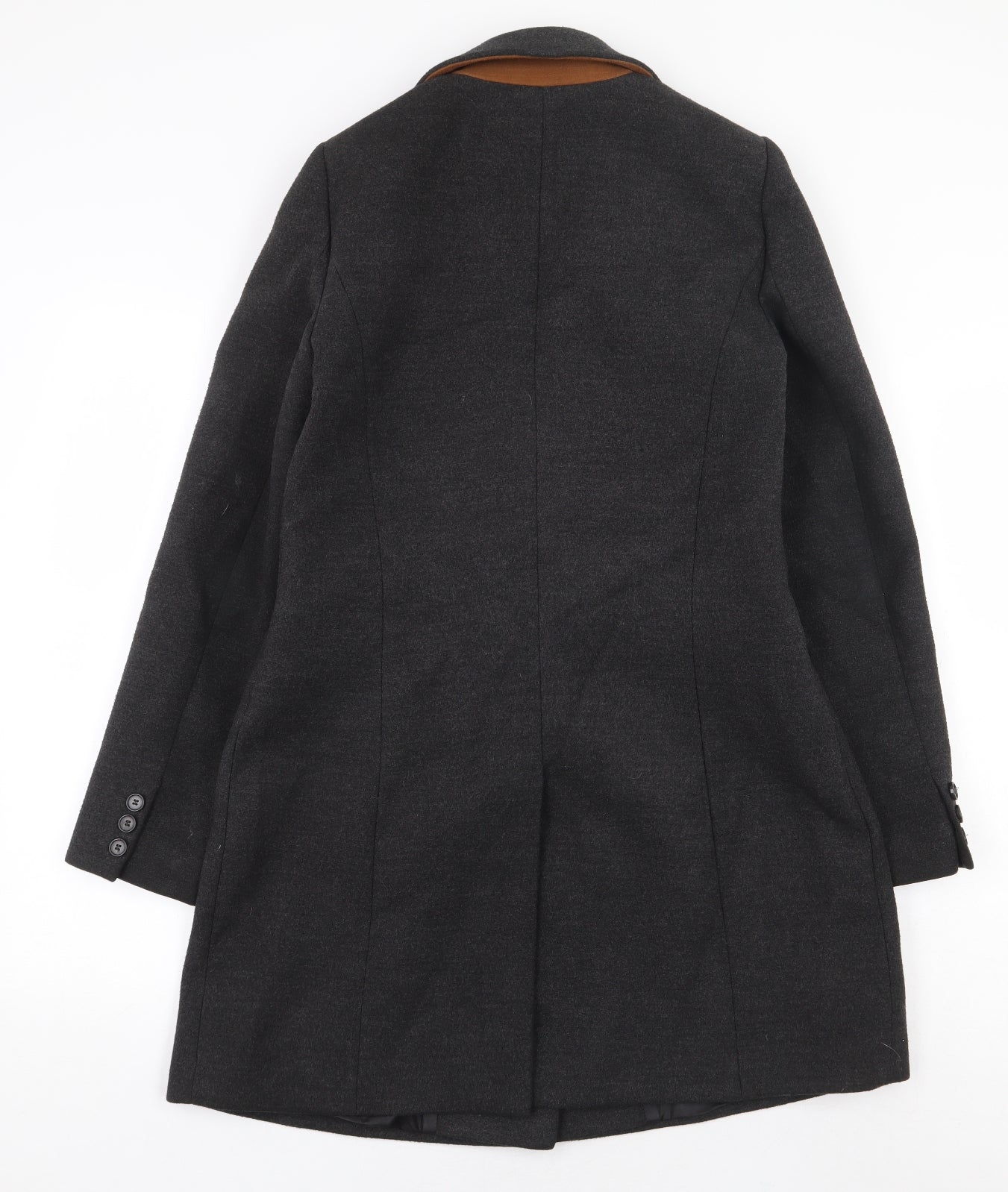 Warehouse Womens Grey Pea Coat Coat Size 6 Button