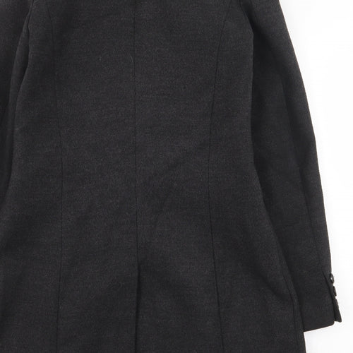 Warehouse Womens Grey Pea Coat Coat Size 6 Button