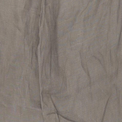 NEXT Mens Green Linen Trousers Size 30 in L28 in Regular Zip