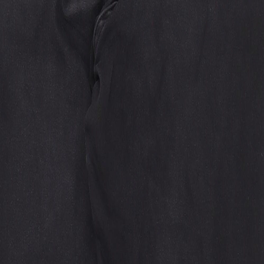Falmer Womens Black Cotton Straight Jeans Size 16 L29 in Regular Zip