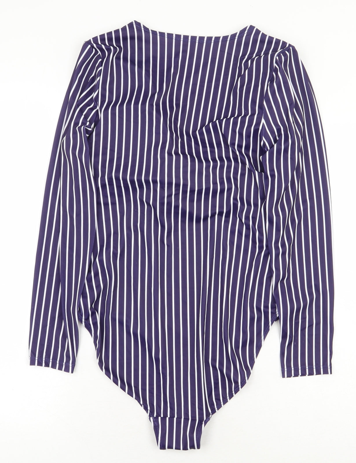 Matalan Womens Purple Striped Polyester One Piece Size 14