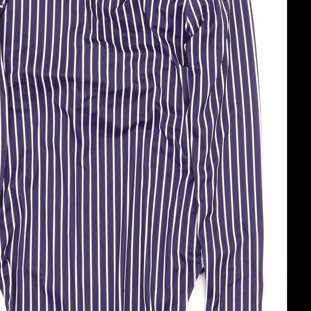 Matalan Womens Purple Striped Polyester One Piece Size 14