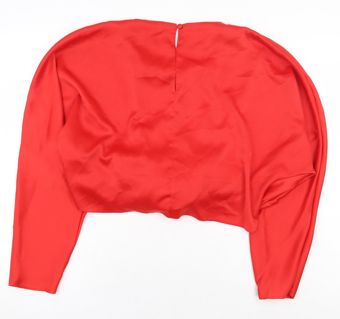 ASOS Curve Womens Red Polyester Cropped Blouse Size 20 Boat Neck
