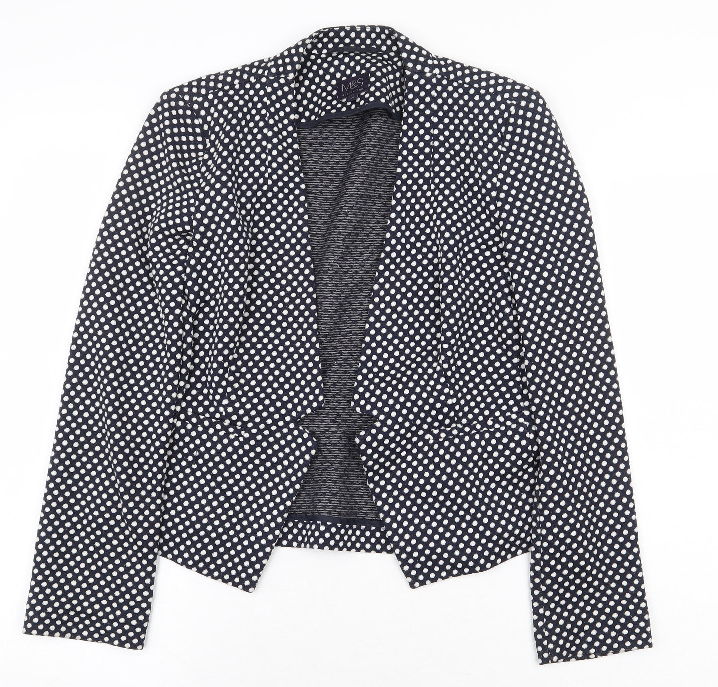 Marks and Spencer Womens Blue Polka Dot Jacket Blazer Size 10