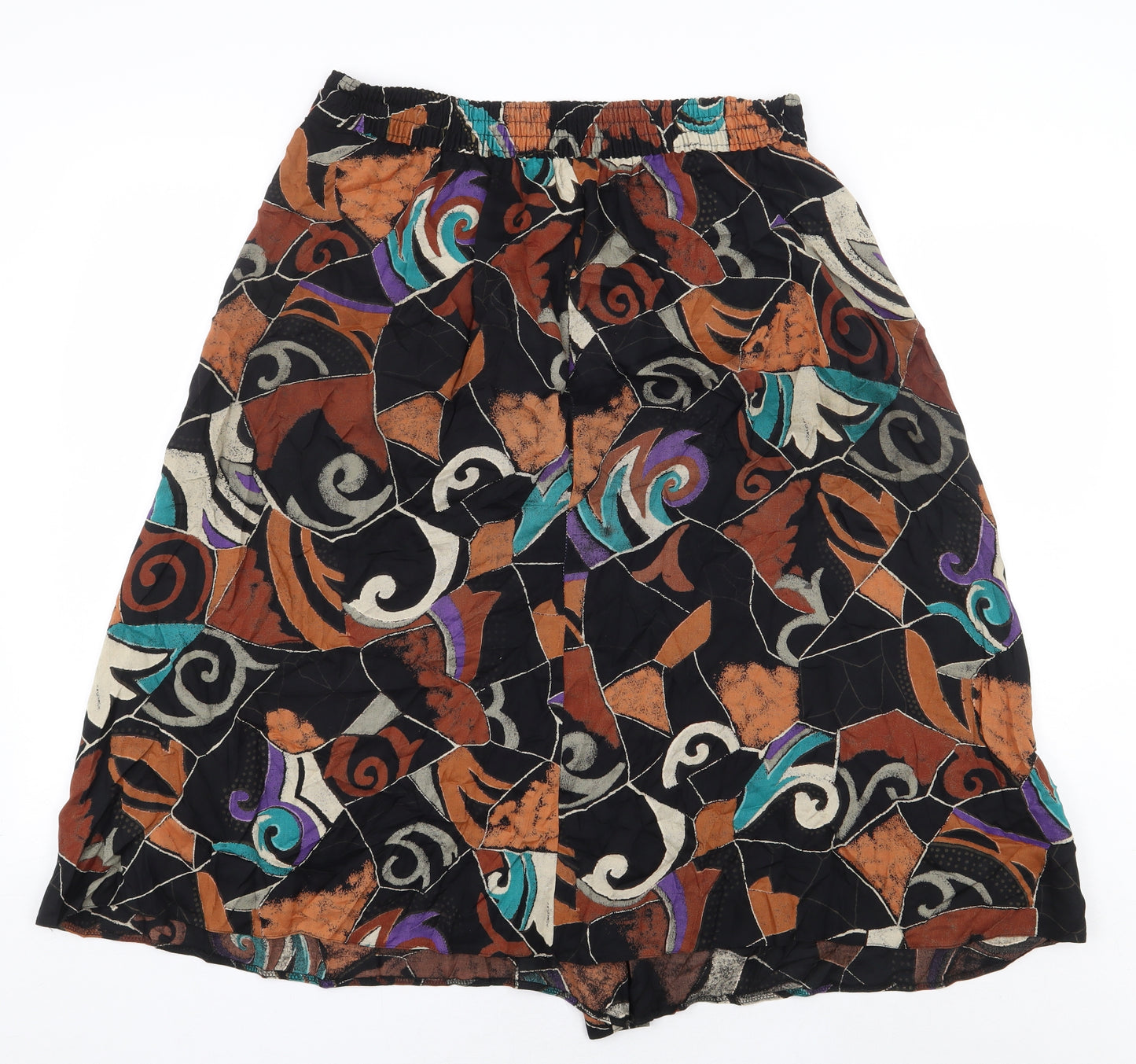 St Michael Womens Multicoloured Geometric Viscose A-Line Skirt Size 14