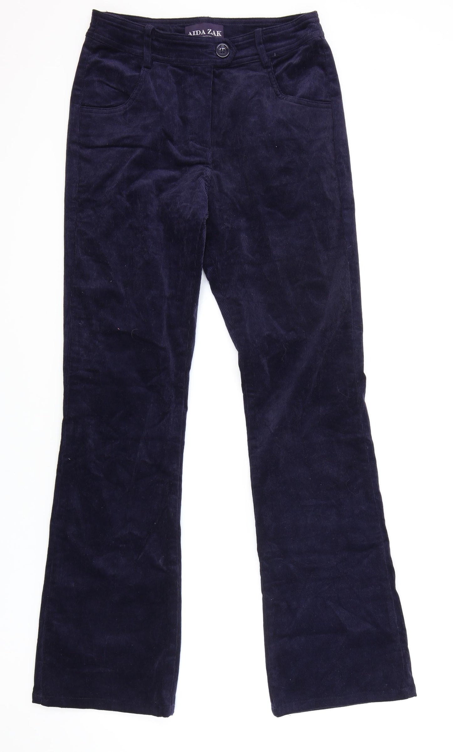AIDA ZAK Womens Blue Cotton Bootcut Jeans Size 10 L33 in Regular Zip