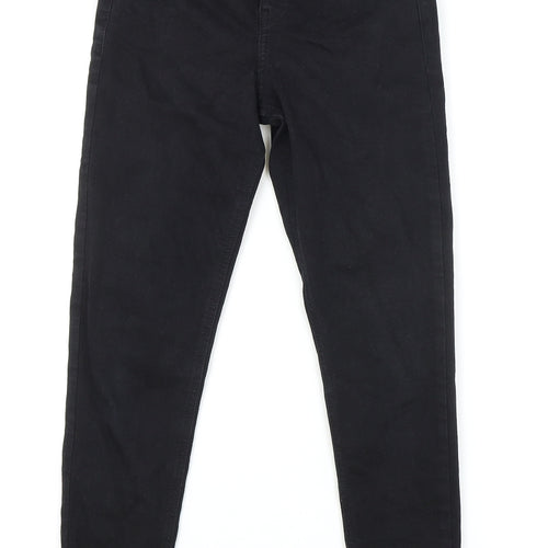 Topshop Womens Black Cotton Skinny Jeans Size 26 in L30 in Regular Zip