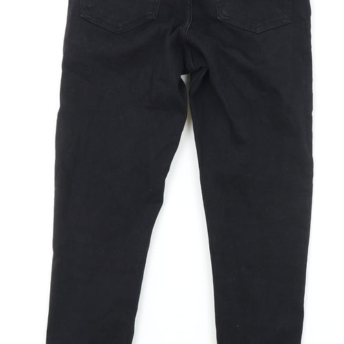 Topshop Womens Black Cotton Skinny Jeans Size 26 in L30 in Regular Zip